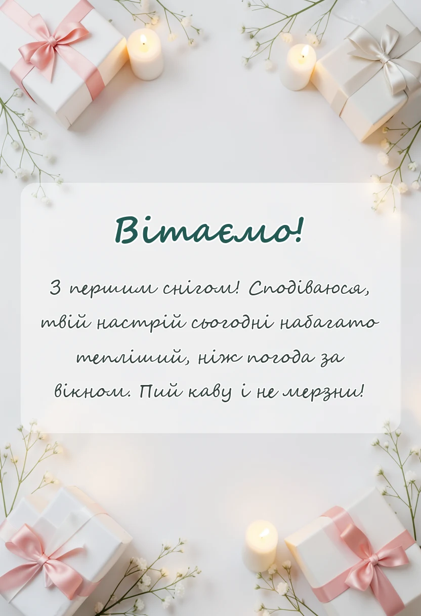 вітальна листівка - картинки доброго ранку з першим снігом