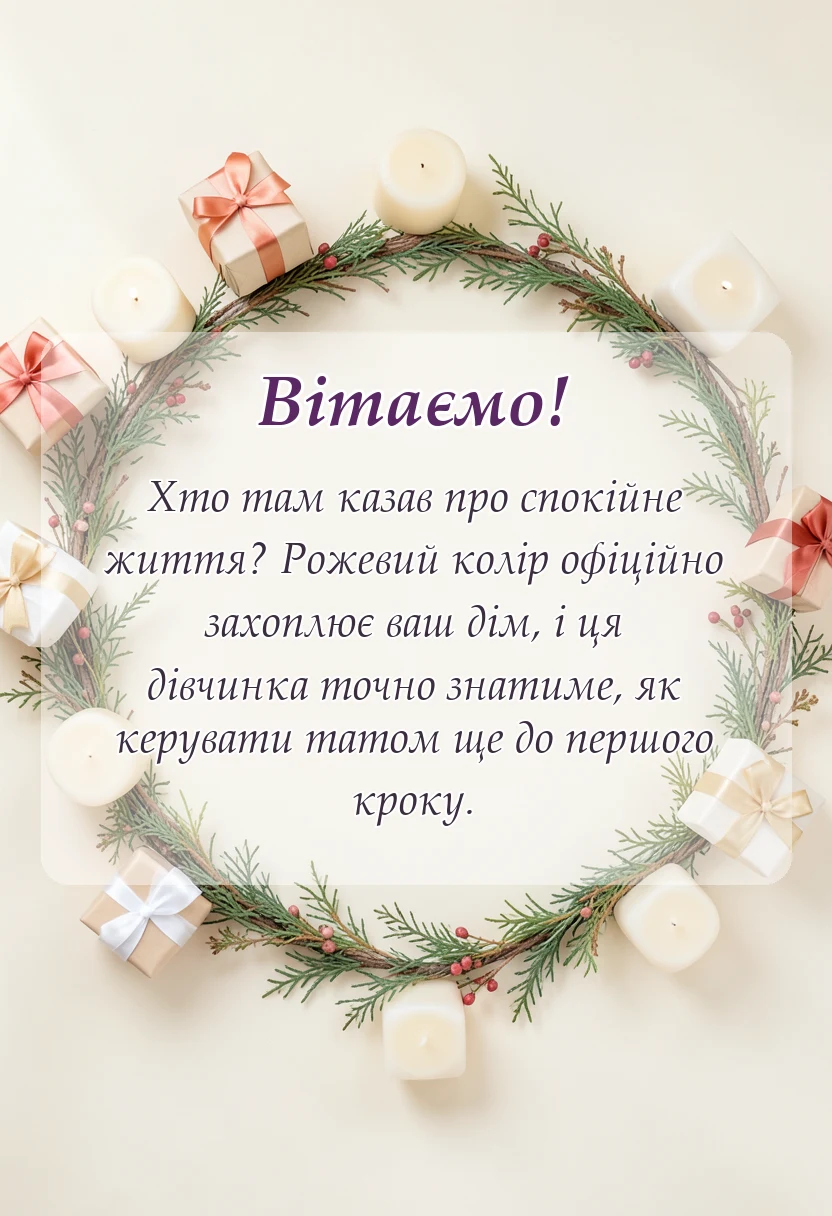 вітальна листівка - картинки на гендер паті дівчинка