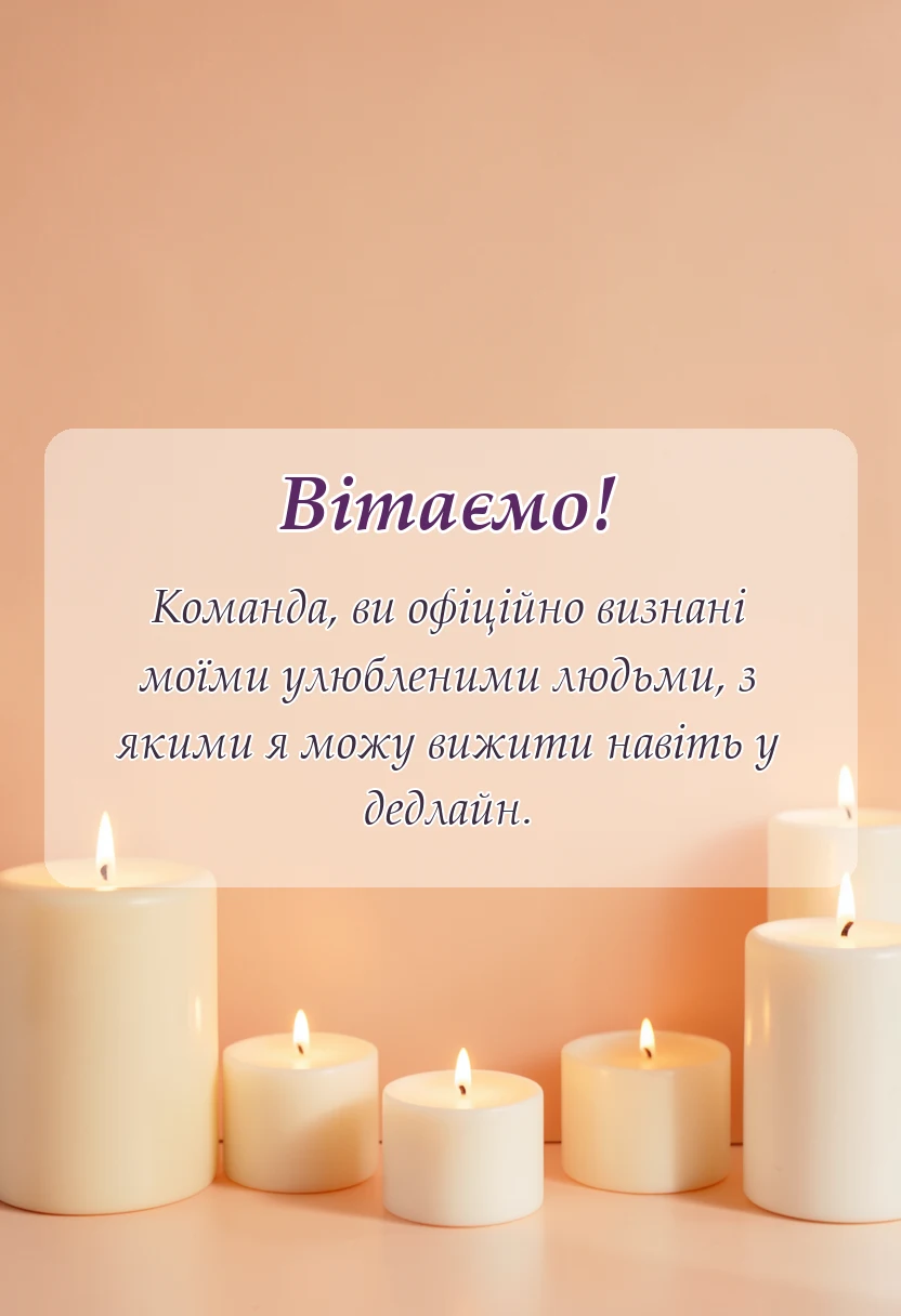 святкова картинка: подяка колективу своїми словами
