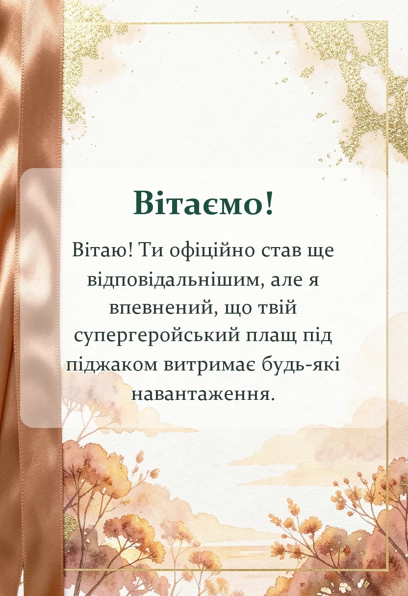 святкова картинка: привітання керівника з підвищенням
