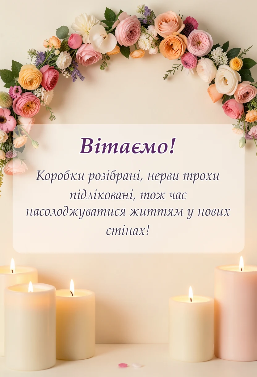 вітальна листівка - гарне привітання з новосіллям