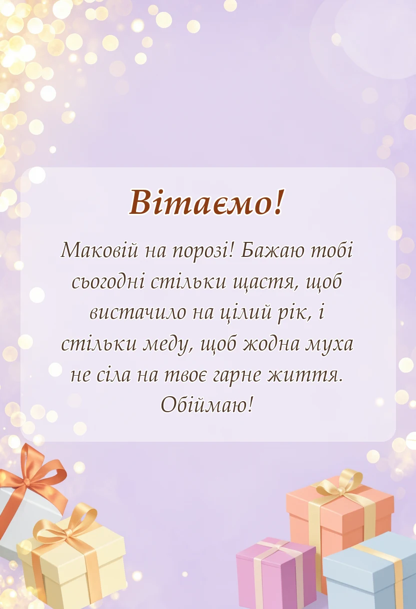 унікальна листівка - привітання з маковеєм
