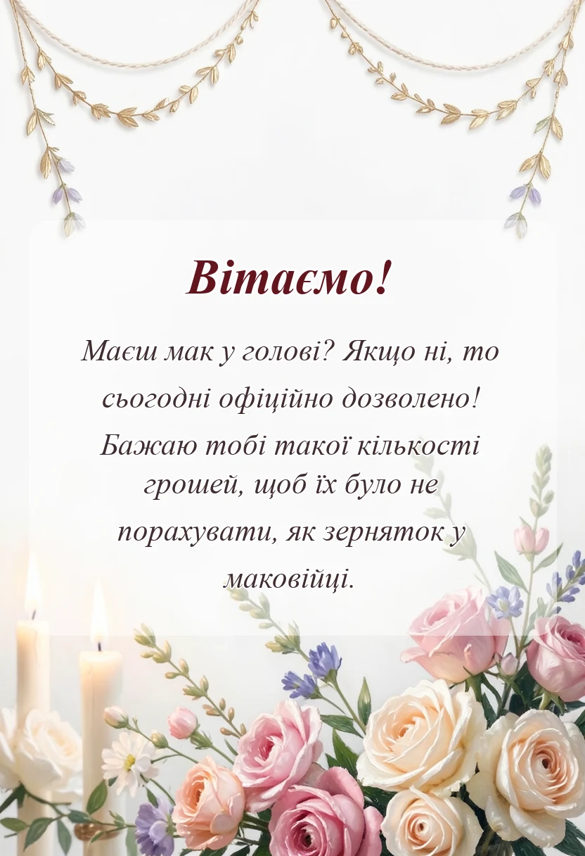 унікальна листівка - свято маковія картинки