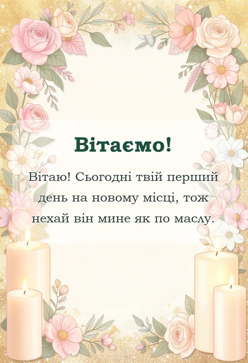 унікальна листівка - листівка з першим робочим днем українською