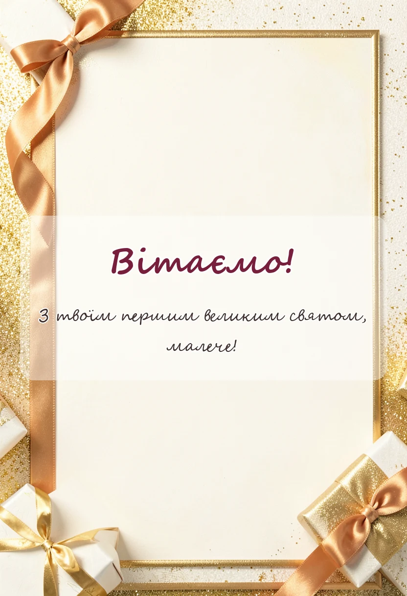 унікальна листівка - привітання з днем народження 1 рік хлопчику