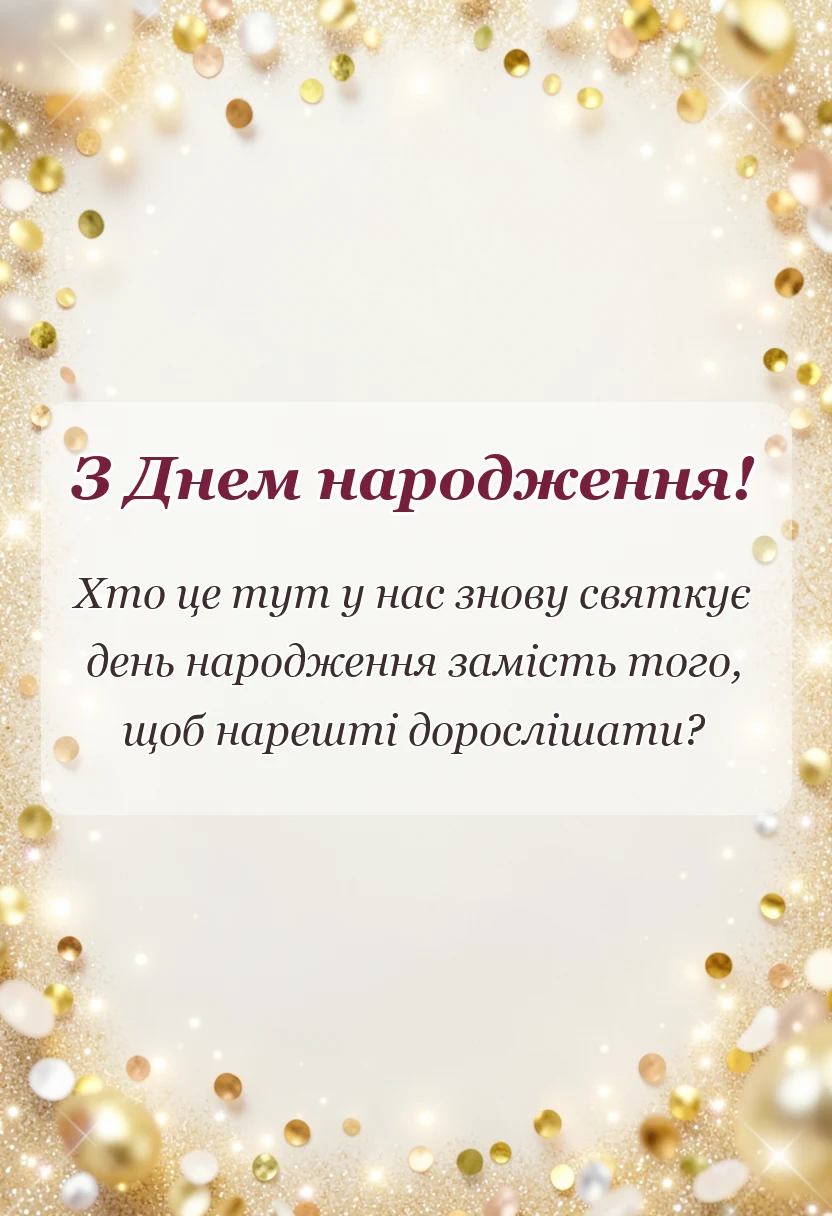 листівка з побажанням - привітання з днем народження імениннику