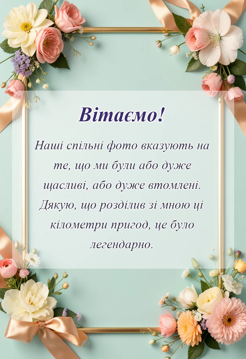 святкова картинка: подяка за подорож своїми словами