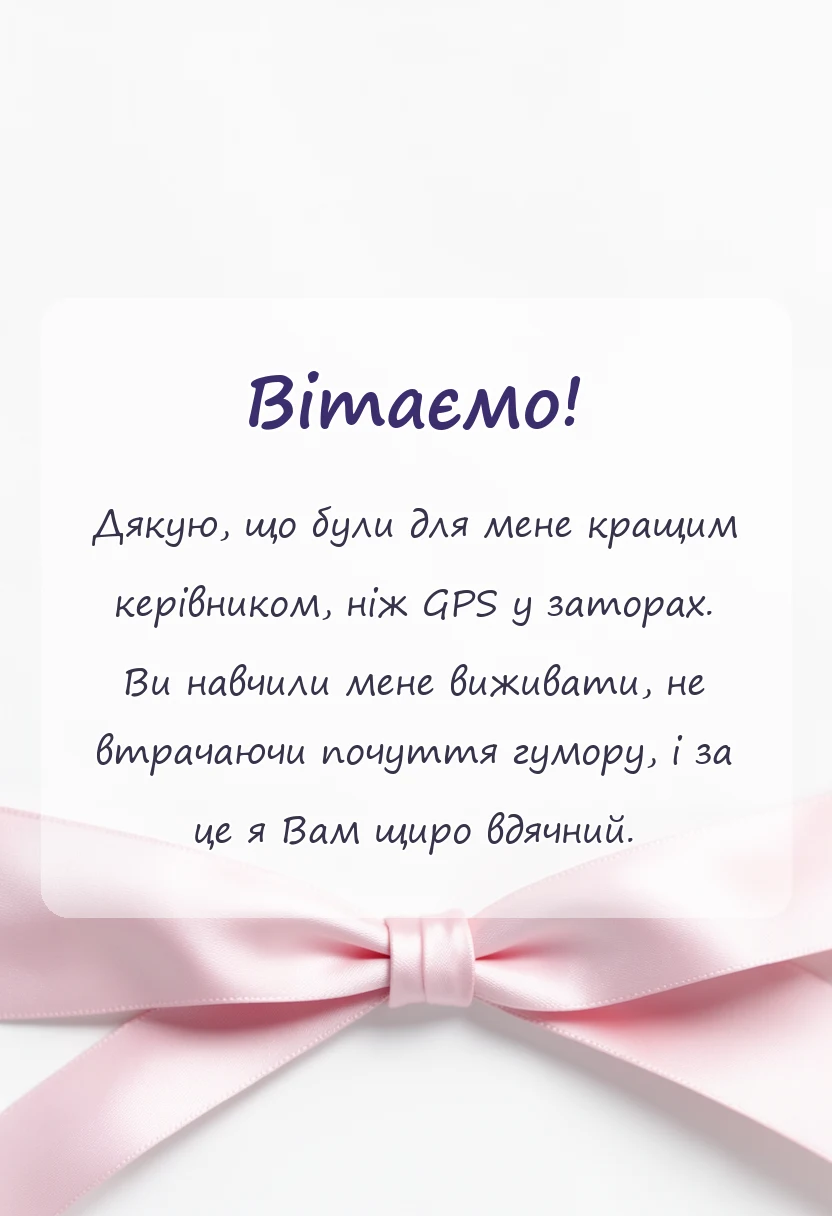 вітальна листівка - подяка керівнику при звільненні