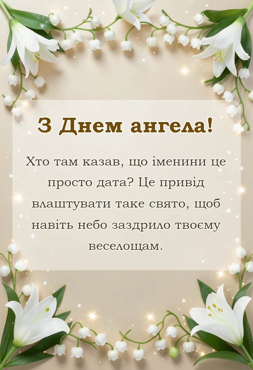 листівка з побажанням - привітання з днем ангела квіти