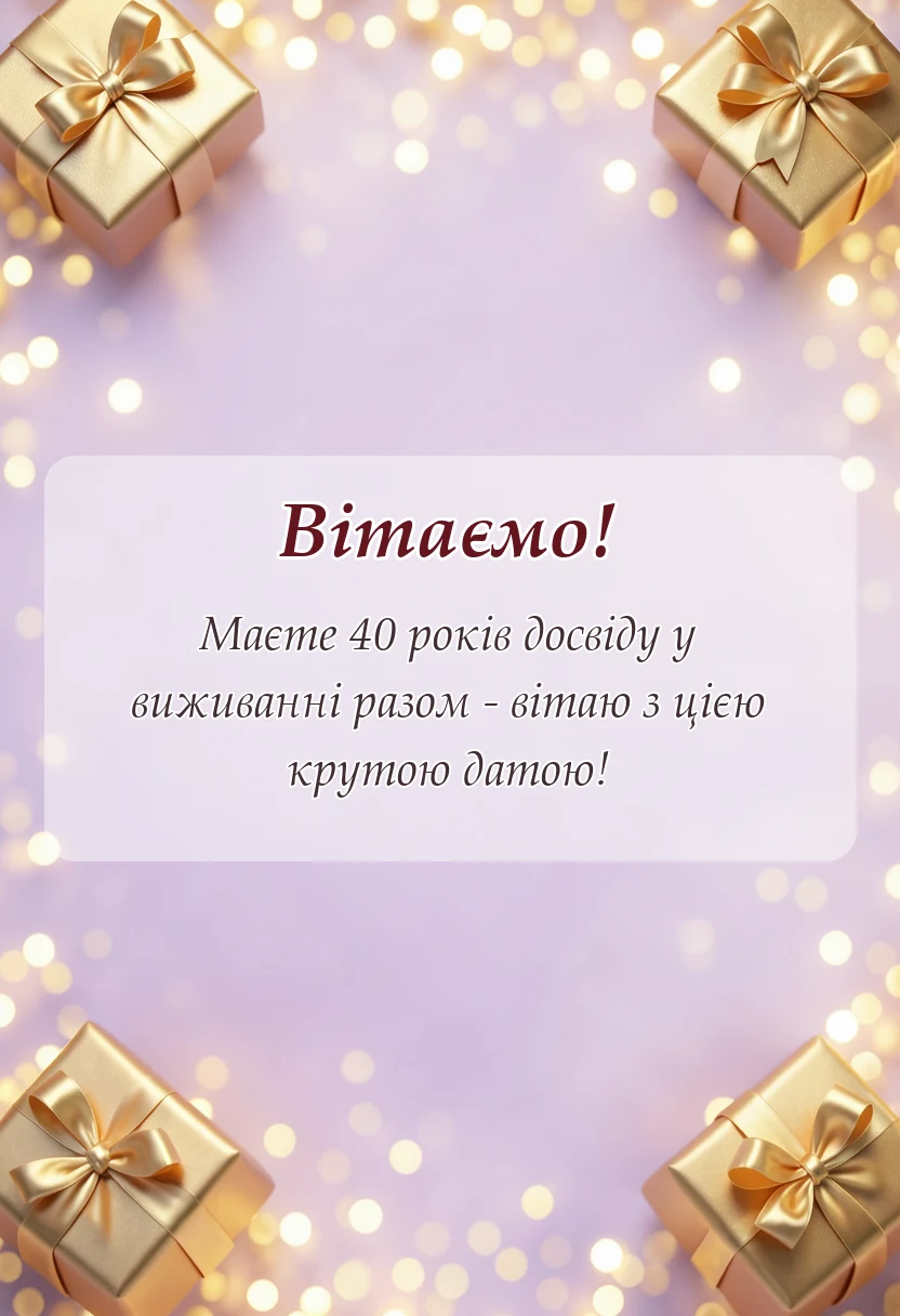 красива листівка: картинки з річницею весілля 40 років