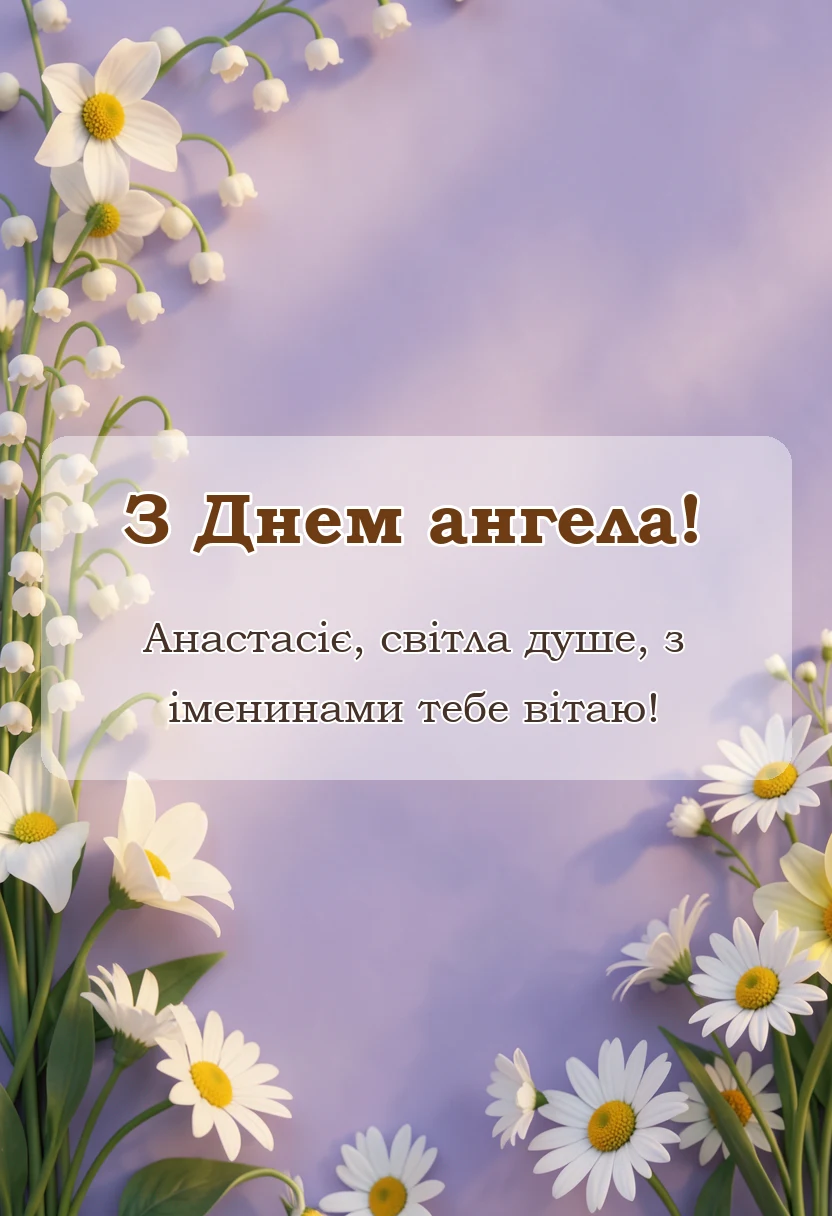 святкова картинка: день ангела анастасії привітання