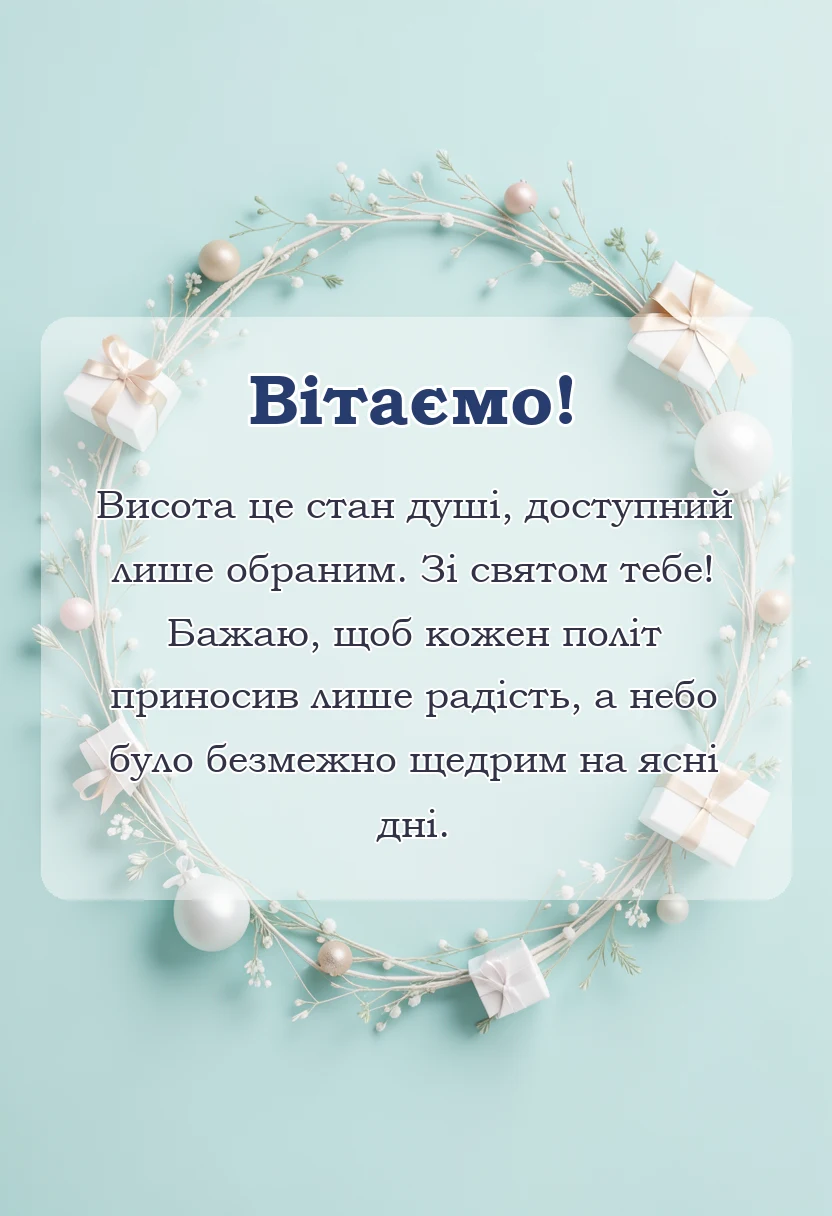 листівка з побажанням - привітання з днем авіації