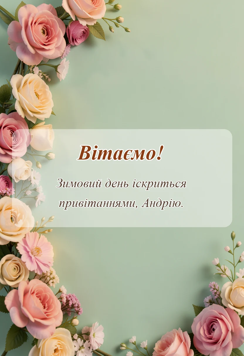 унікальна листівка - привітання з днем андрія