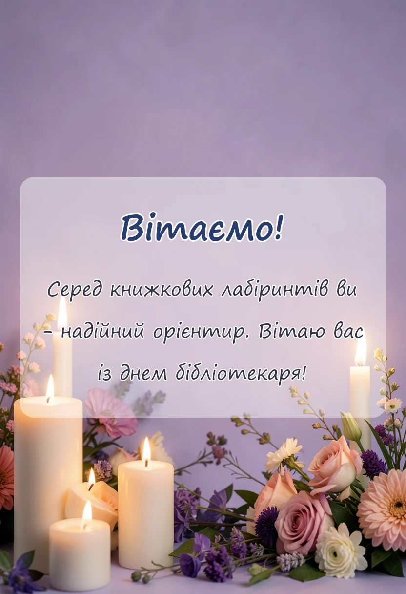 унікальна листівка - привітання з днем бібліотекаря