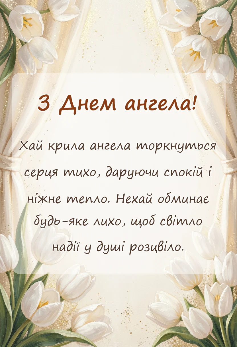 унікальна листівка - зворушливі привітання з днем ангела своїми словами