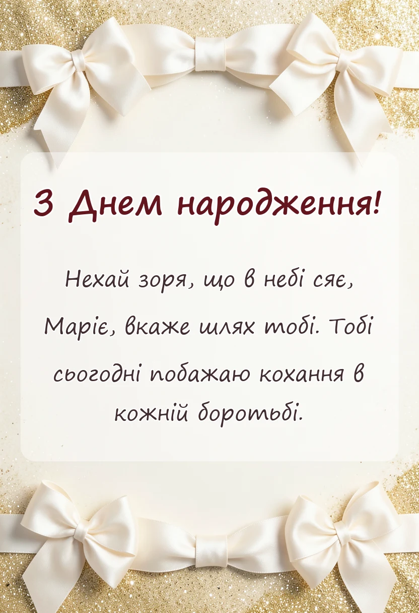святкова картинка: привітання з днем народження марії