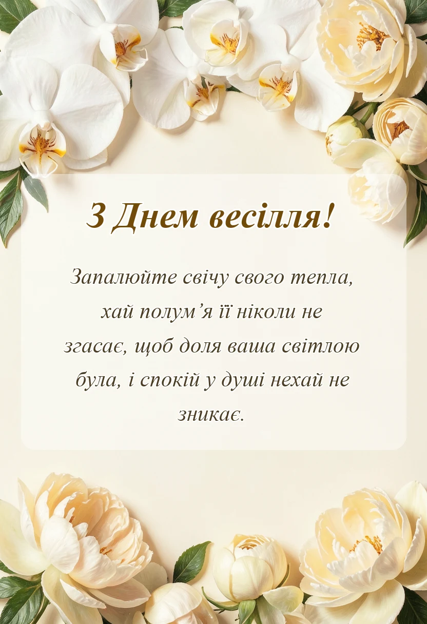 унікальна листівка - зворушливий вірш на весілля