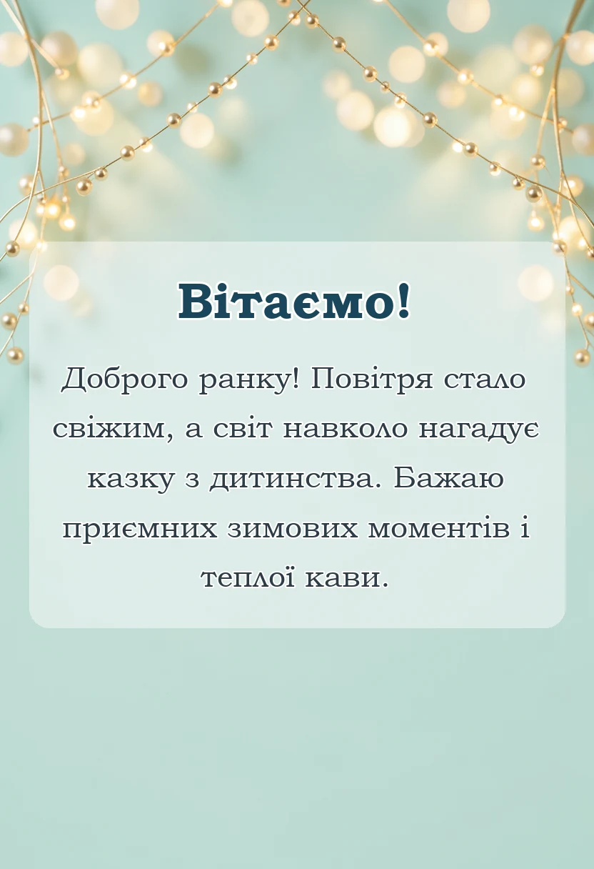 унікальна листівка - картинки доброго ранку з першим снігом