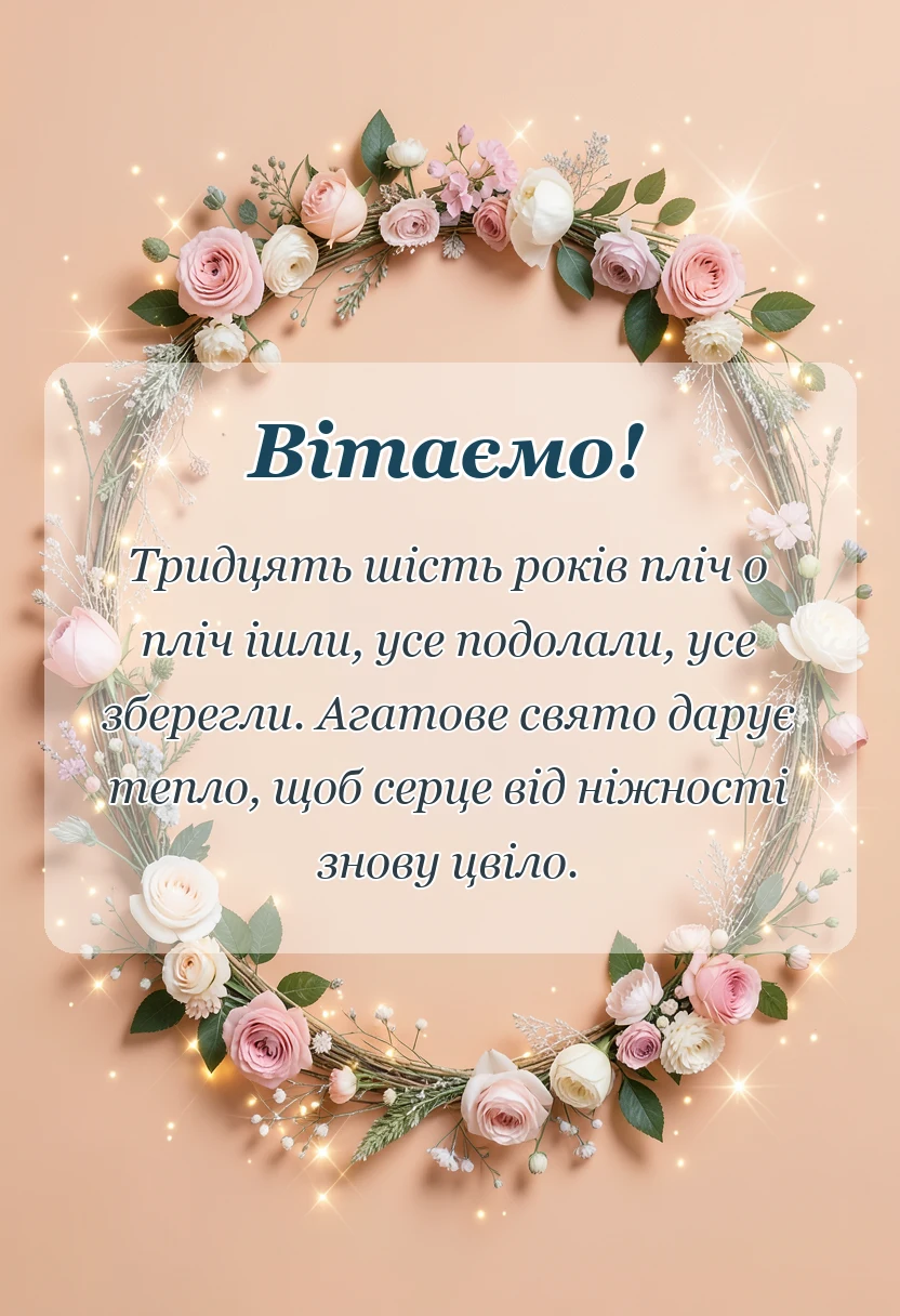 листівка з побажанням - привітання з 36 років весілля