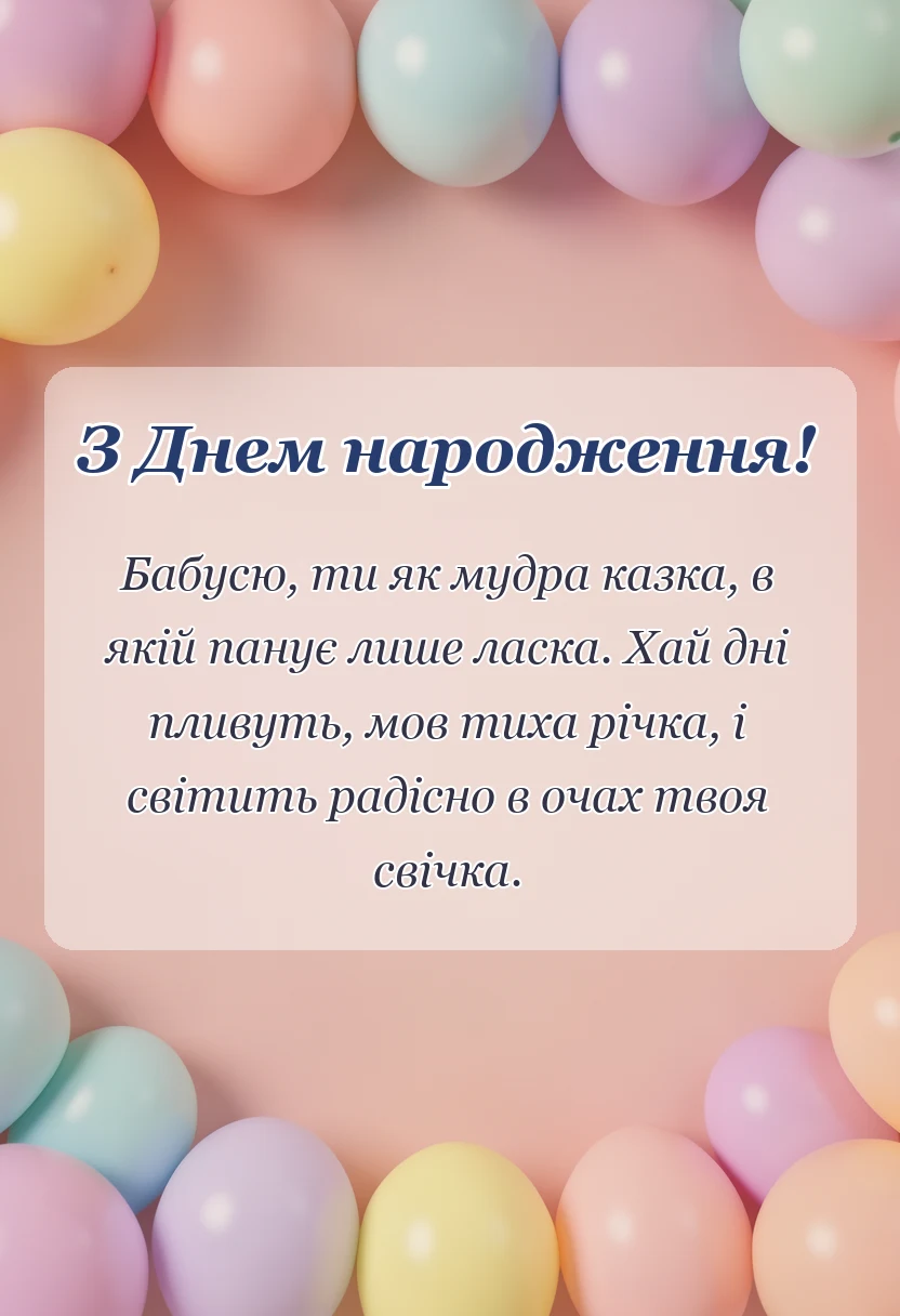 унікальна листівка - привітання з бабусею