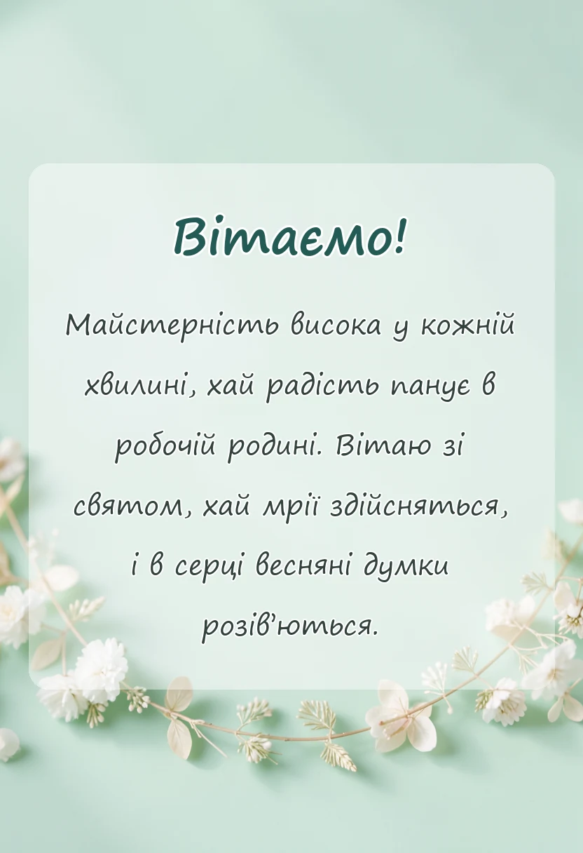 красива листівка: короткі привітання з професійним святом