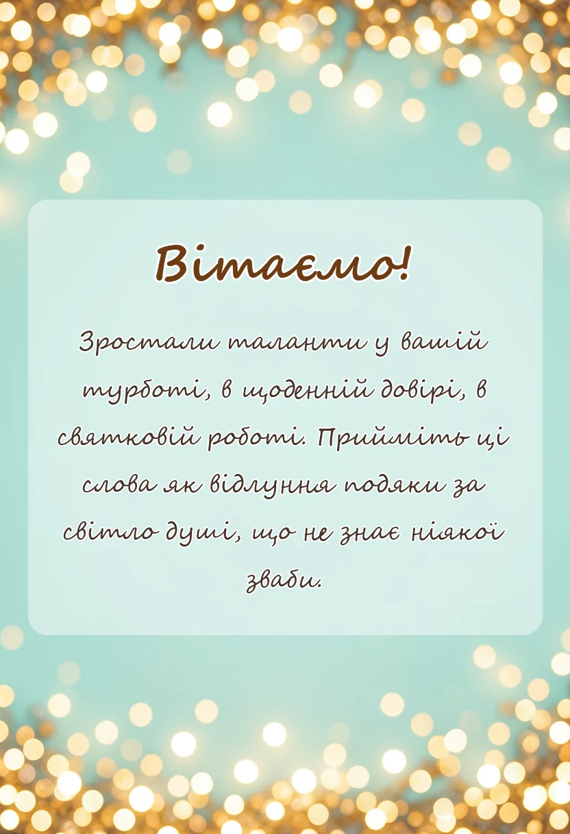 листівка з побажанням - подяка батькам на випускний та свята від вчителя