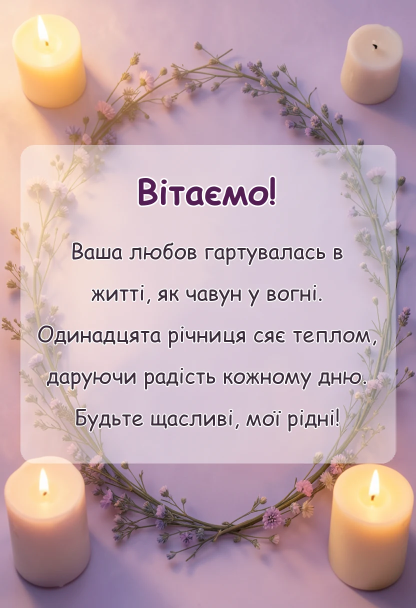 вітальна листівка - картинки з чавунним весіллям