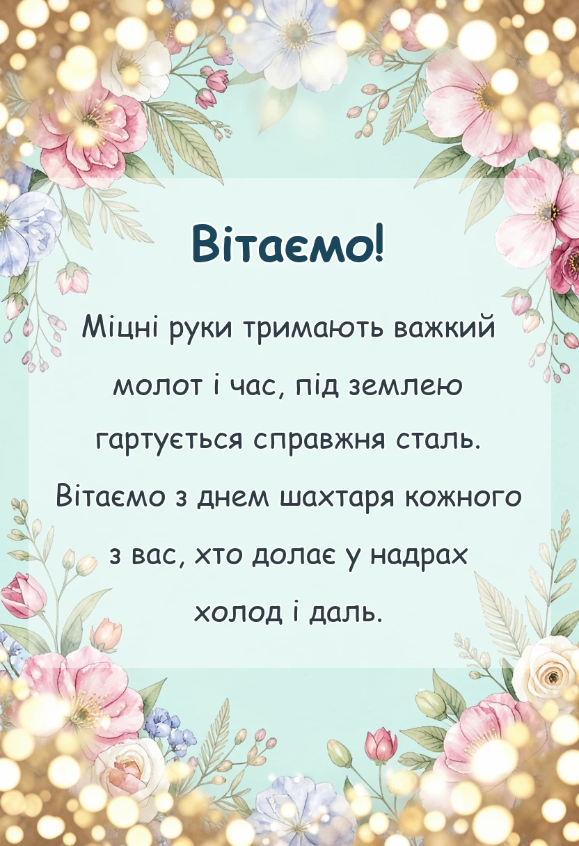 унікальна листівка - з днем шахтера
