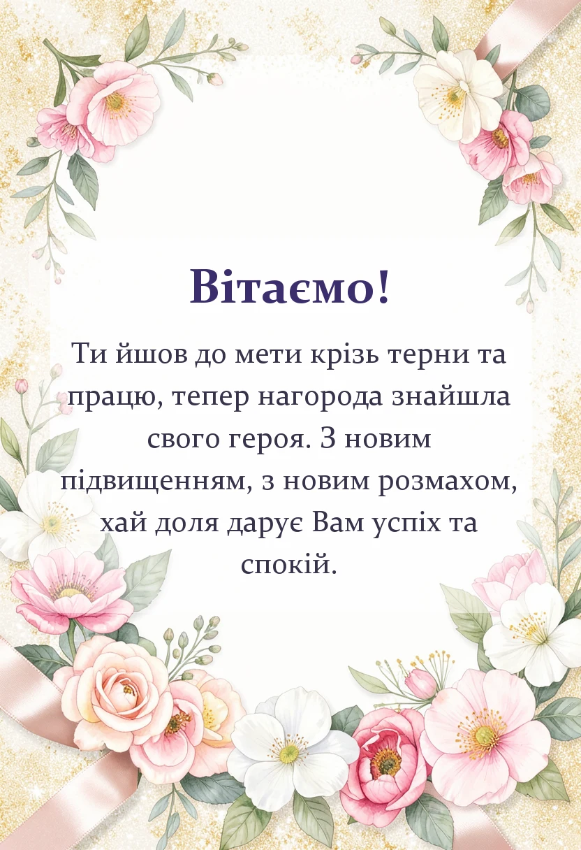 унікальна листівка - картинки з привітанням з новою посадою