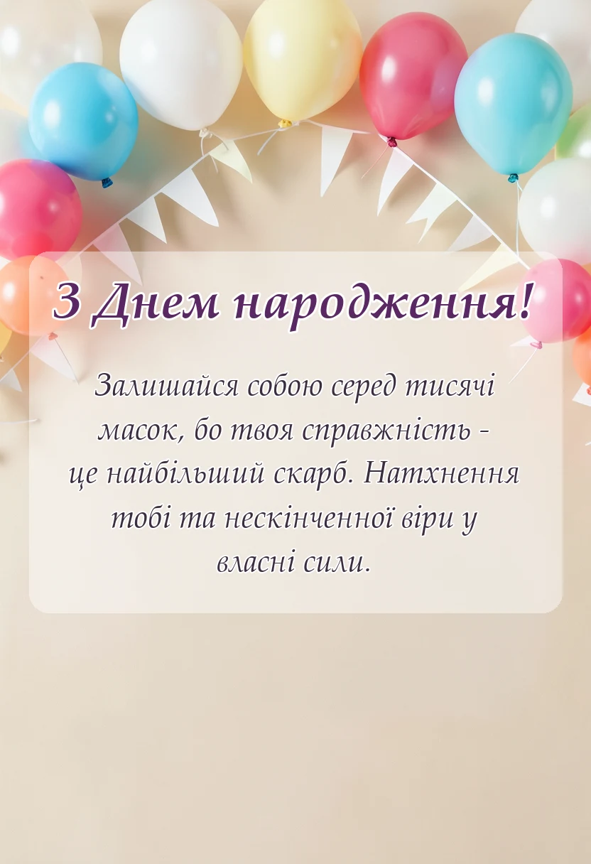 святкова картинка: короткі привітання з днем народження своїми словами