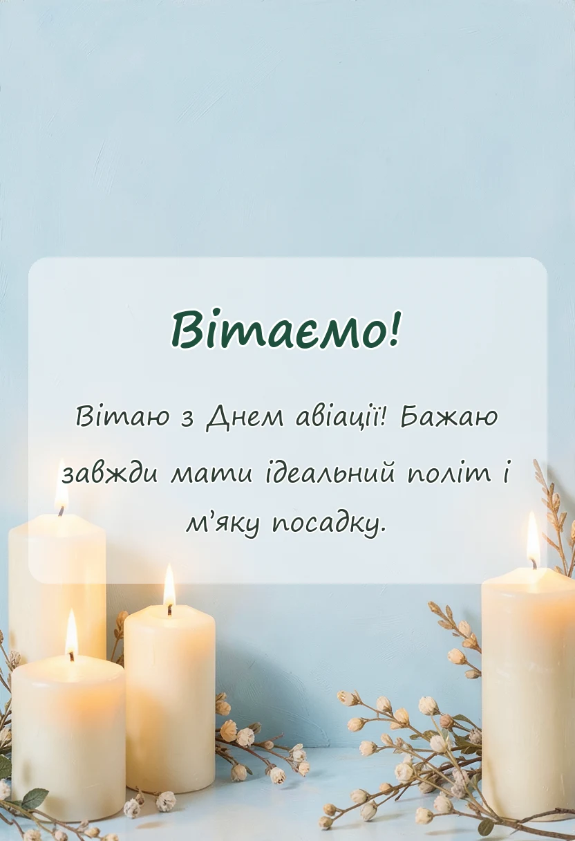листівка з побажанням - привітання з днем авіації