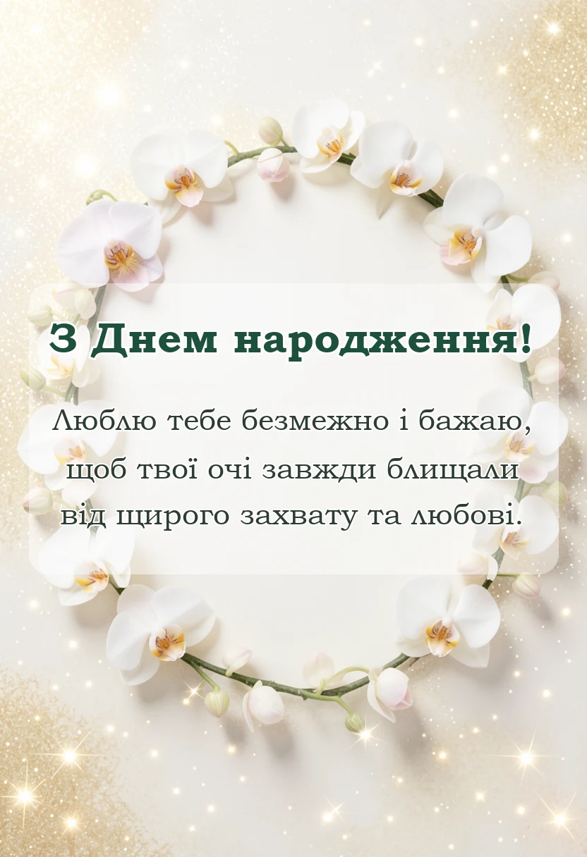 листівка з побажанням - привітання з днем народження коханій