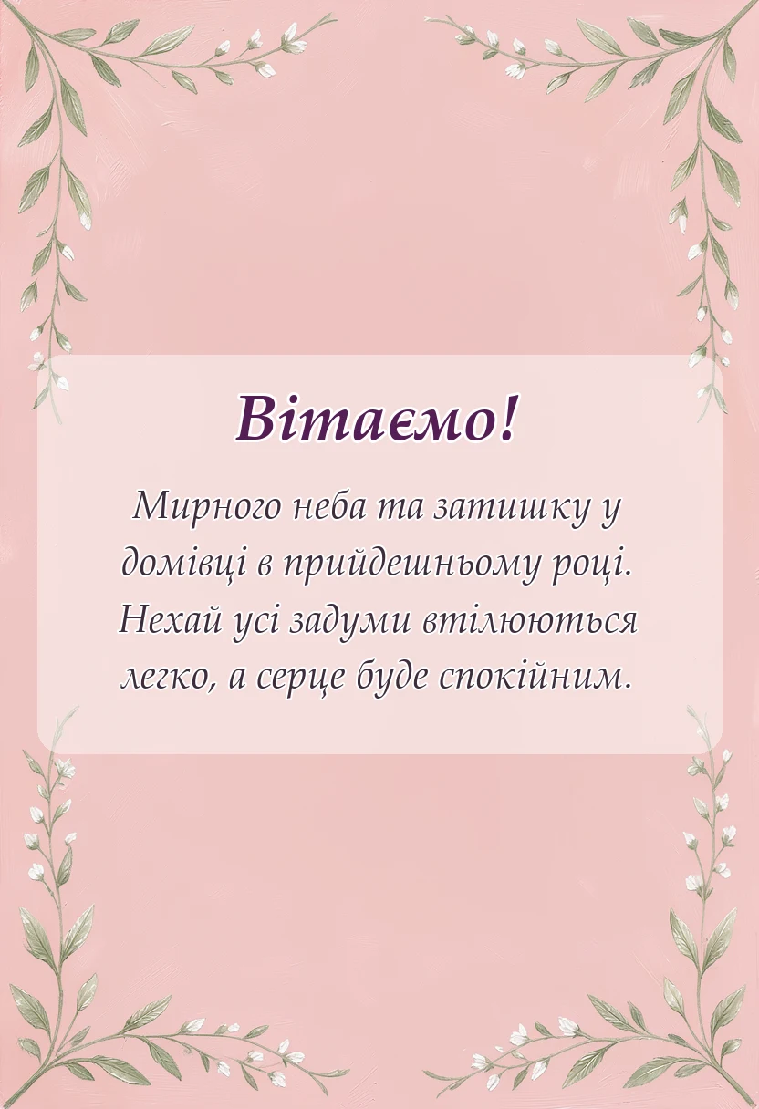 унікальна листівка - привітання з новим роком своїми словами