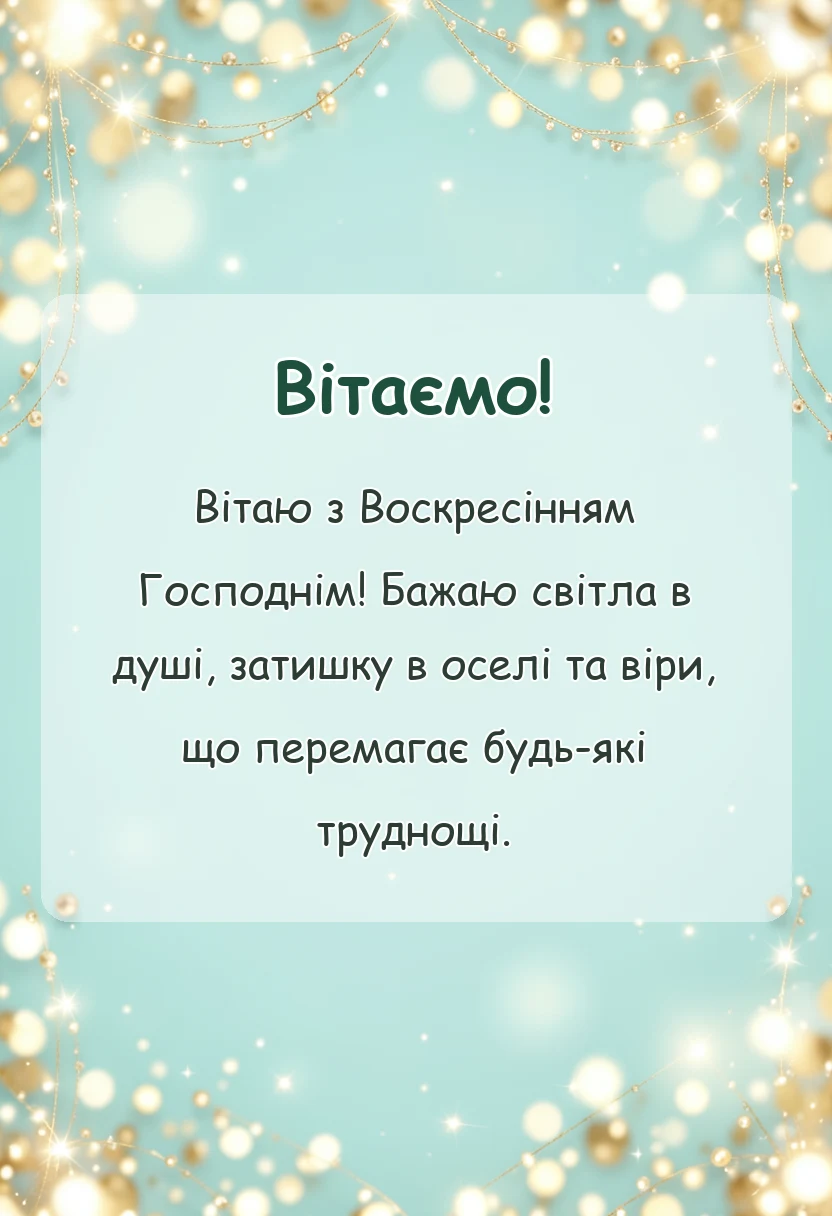 красива листівка: вітання з воскресінням господнім