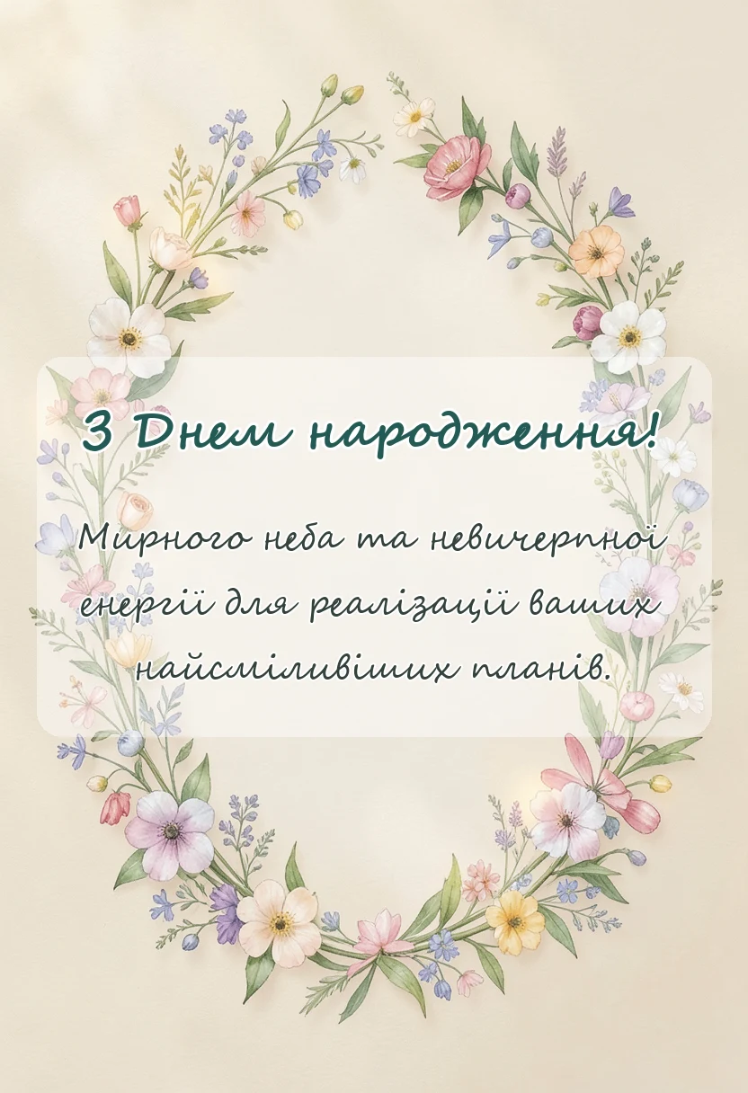 вітальна листівка - душевні привітання з днем народження своїми словами