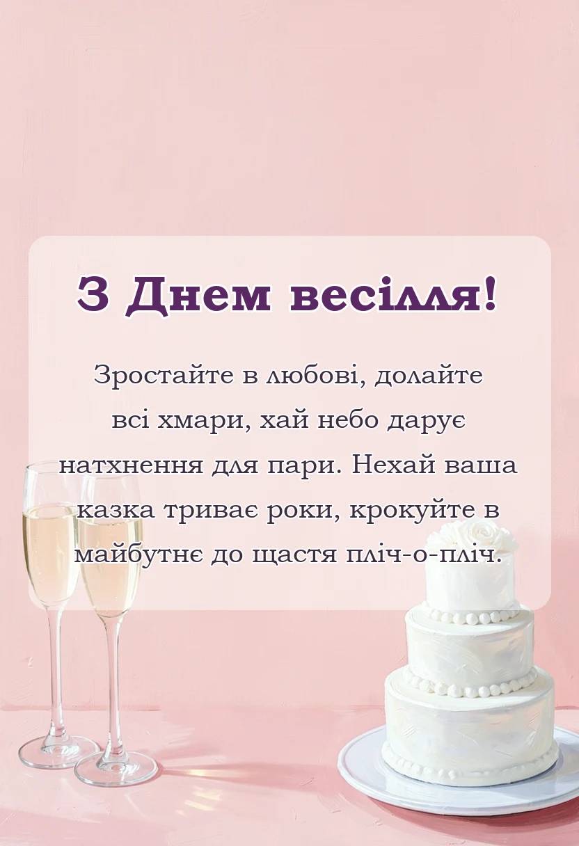 святкова картинка: зворушливий вірш на весілля