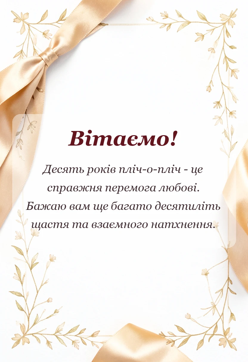 вітальна листівка - картинки з 10 років весілля