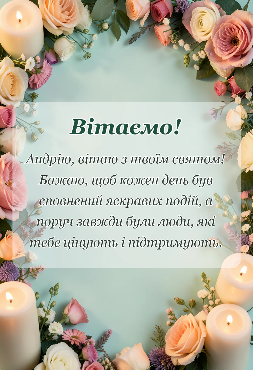 унікальна листівка - картинки з днем андрія