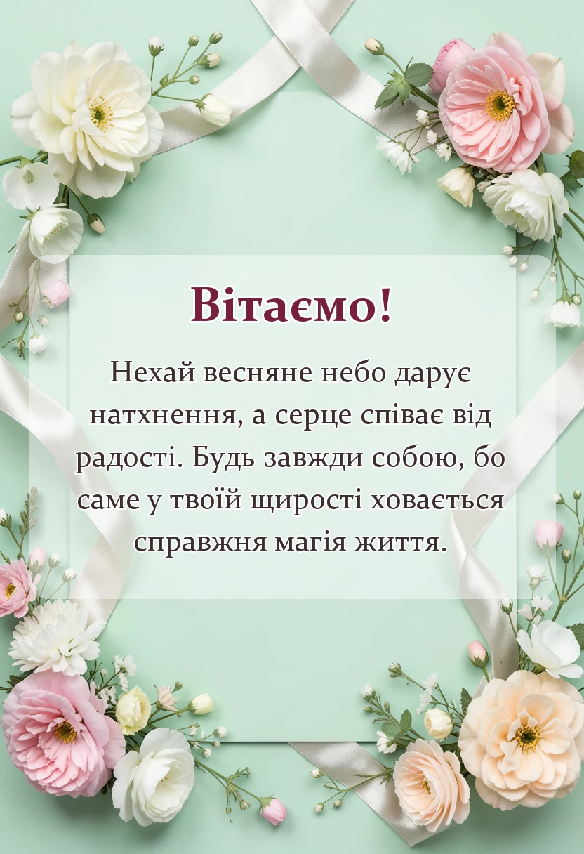 листівка з побажанням - сучасне привітання з 8 березня