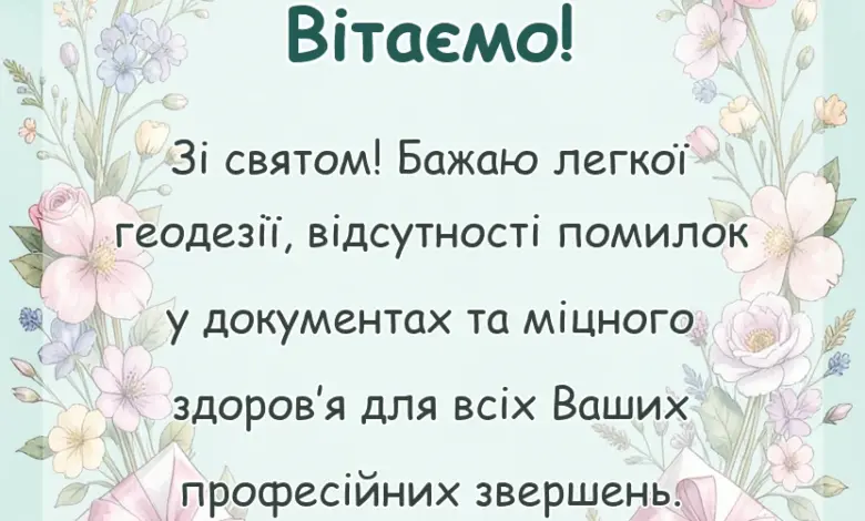 унікальна листівка - день землевпорядника привітання