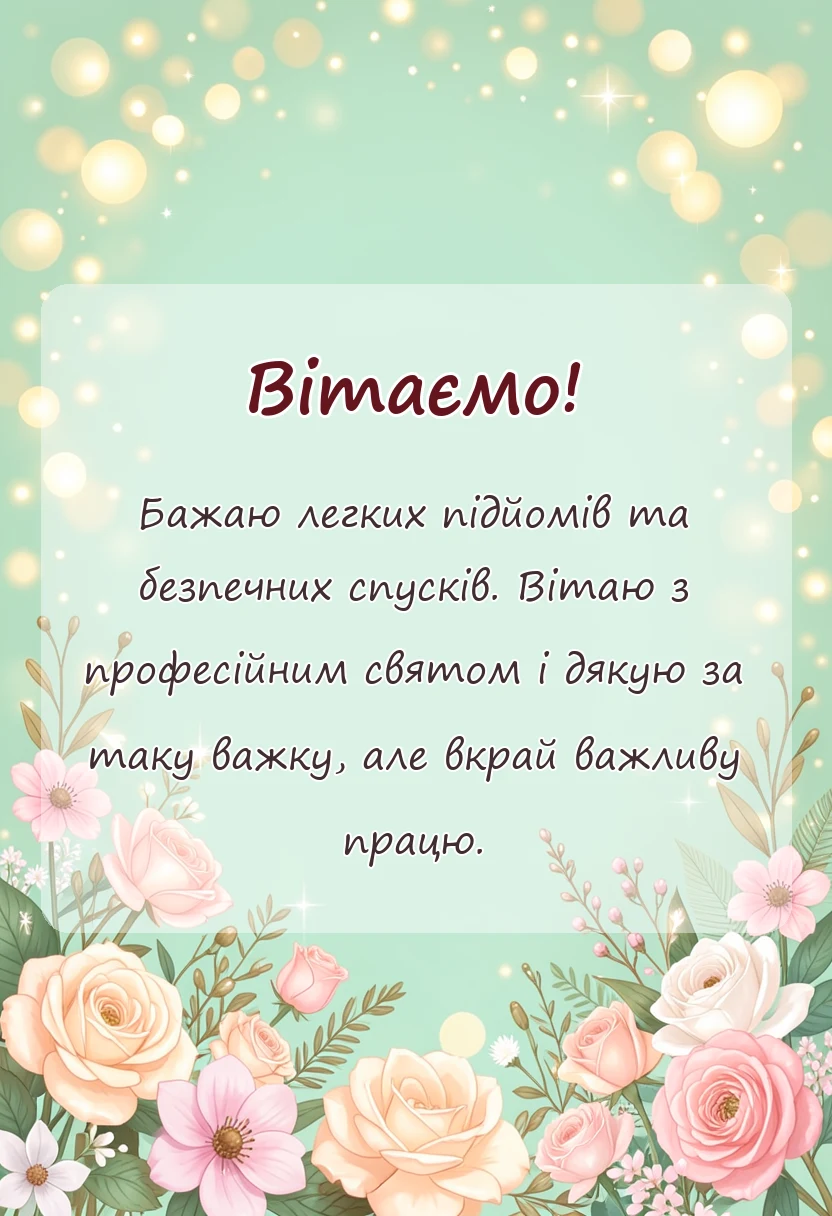 листівка з побажанням - з днем шахтера
