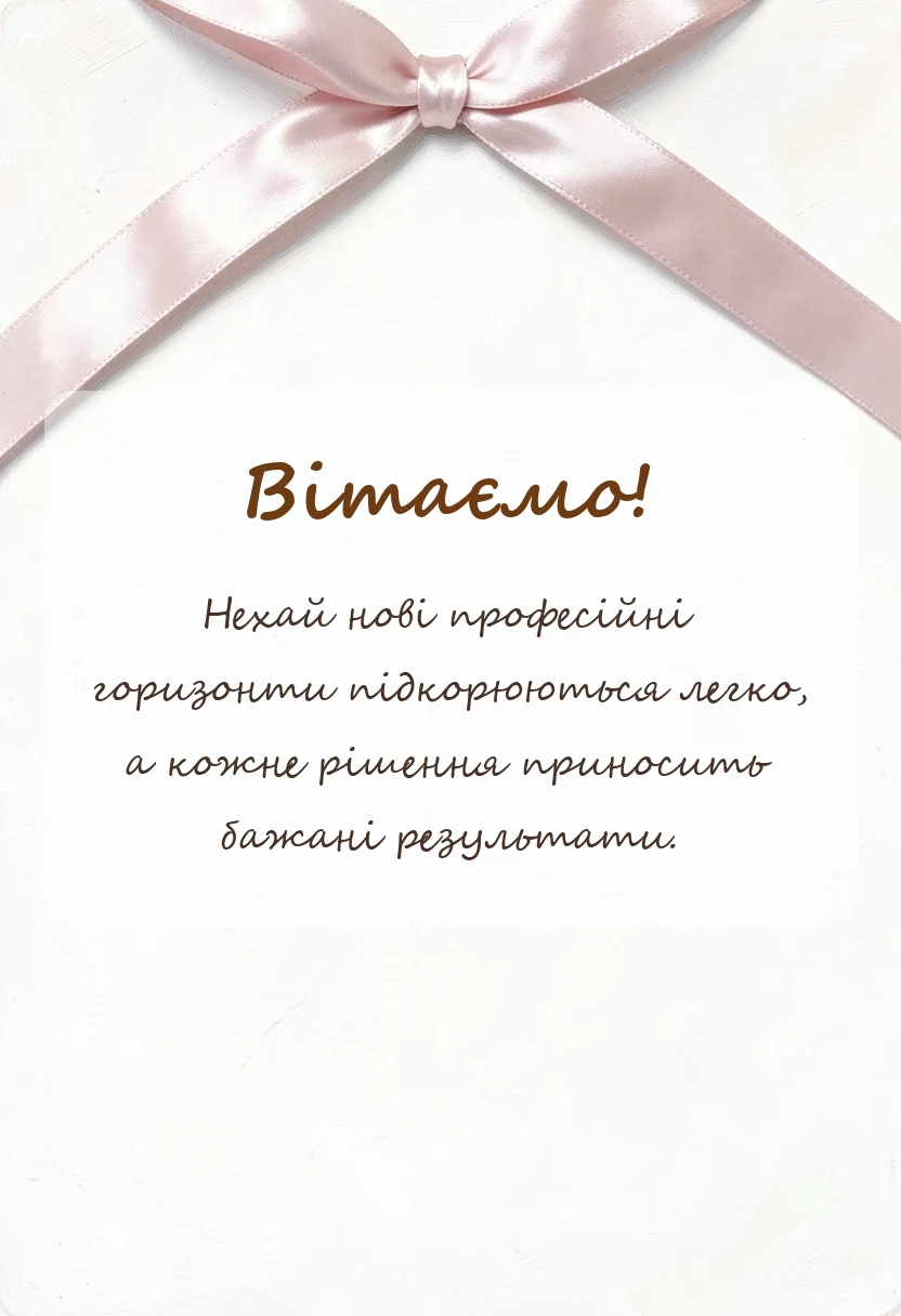 вітальна листівка - привітання з призначенням на посаду картинки своїми словами